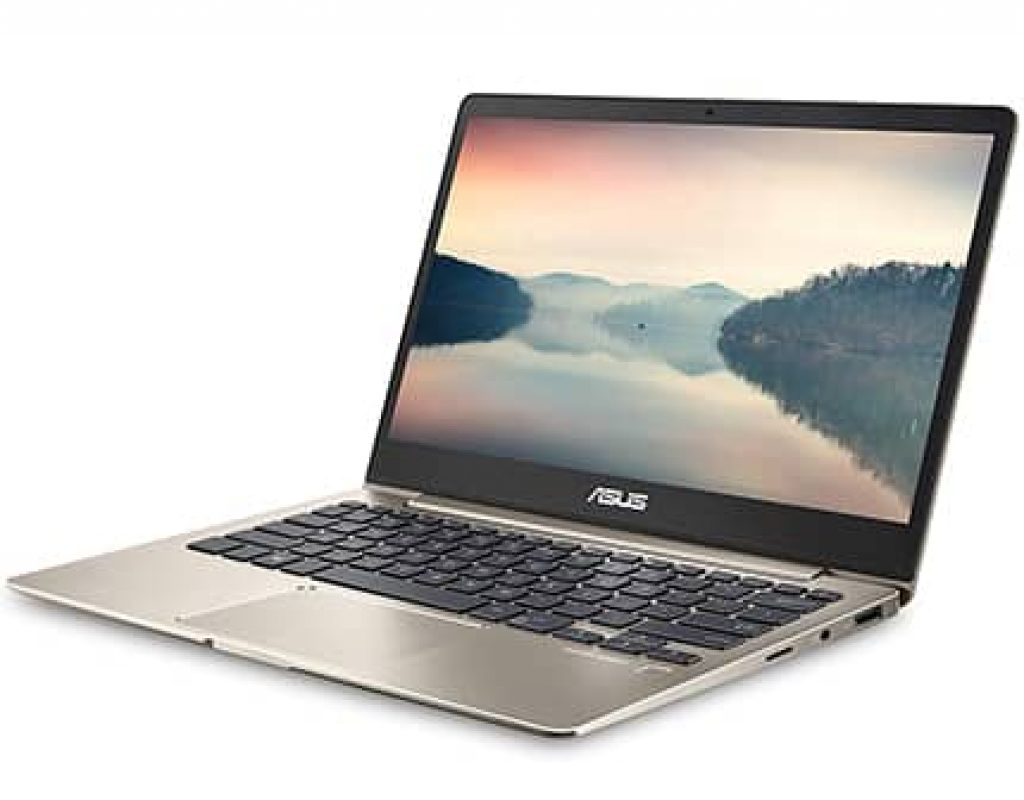 laptop asus zenbook ultra delgada, color dorado con 256gb de disco duro ssd