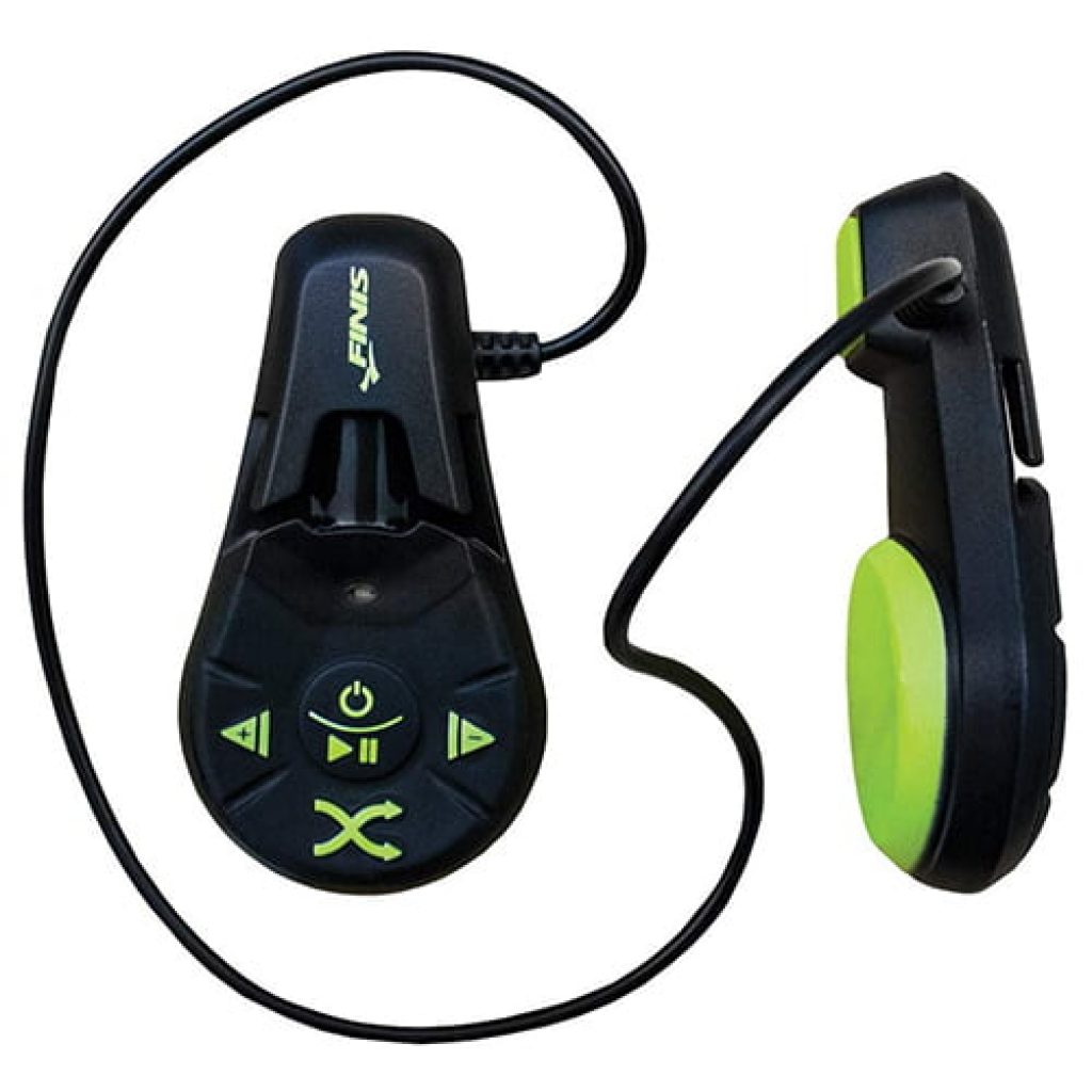 audifonos Finis DuoTM para nadar en el agua, con memoria mp3, color negro y verde
