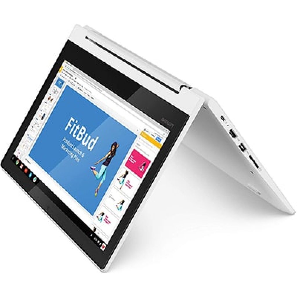 laptop 2 en 1 lenovo chromebook c330 con pantalla de 11 pulgadas, color blanco